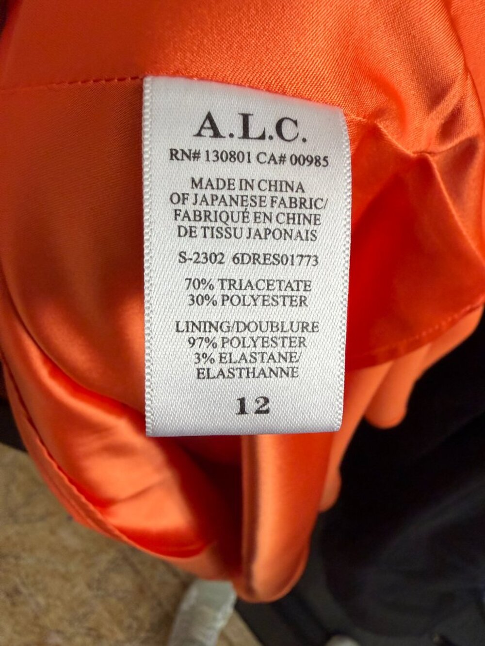 ALC: Orange Long Sleeve Cutout Maxi Dress (size 12) - Picture 4 of 4